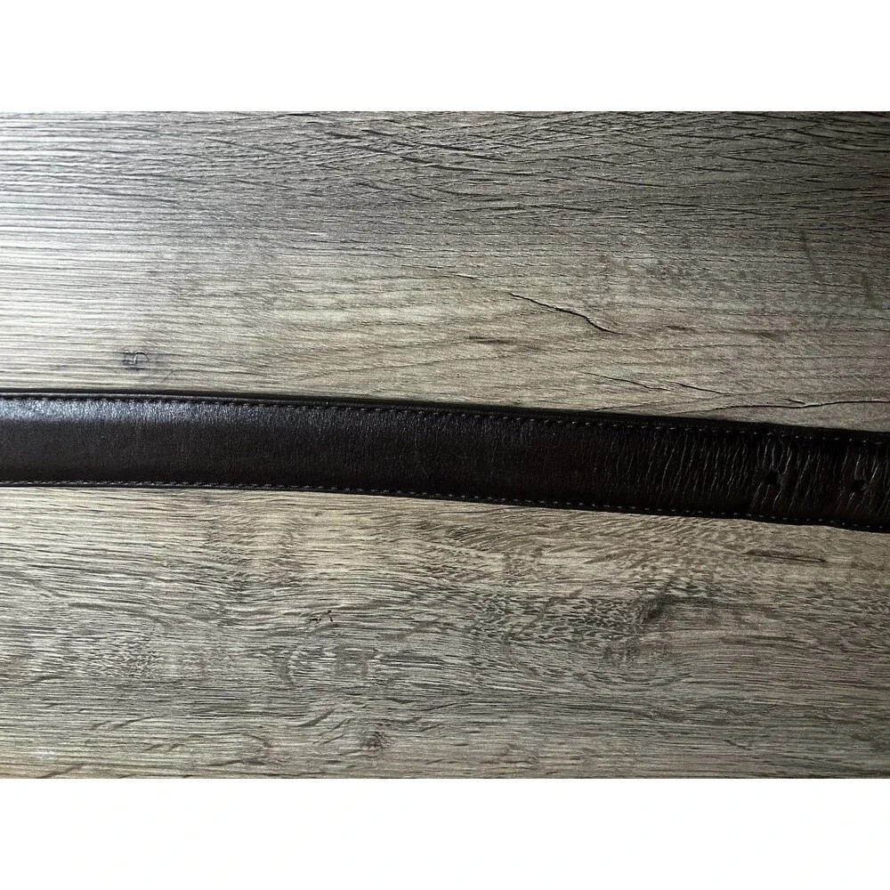 L L Bean Textured Brown Leather Belt Size 48 Made In USA